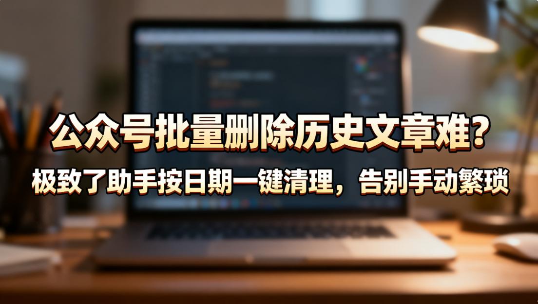 公众号批量删除历史文章难？极致了助手按日期一键清理，告别手动繁琐
