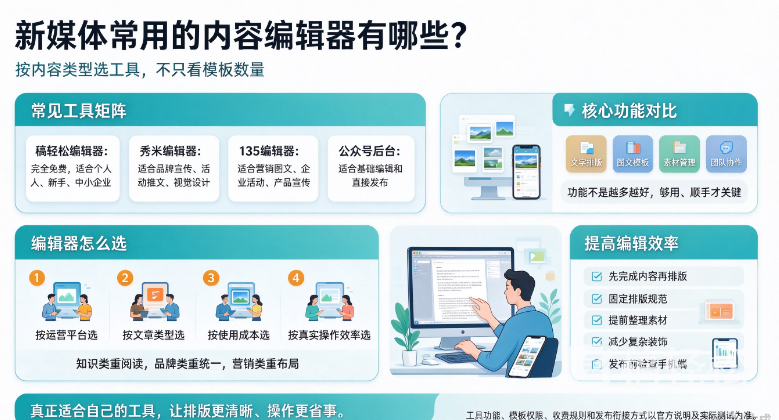 新媒体常用的内容编辑器有哪些？2026年实用免费编辑器怎么选？